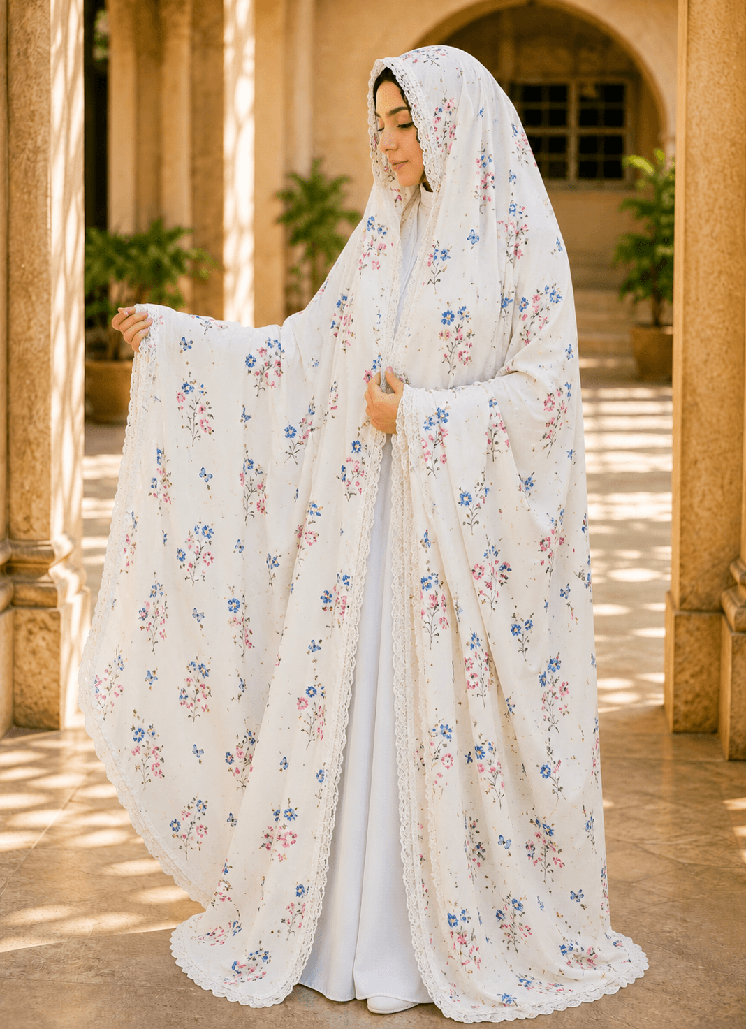 Ivory Blossom Iraani Chaddar